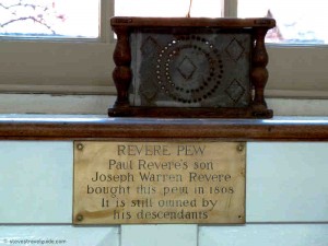Paul Revere Pew in Old North Church