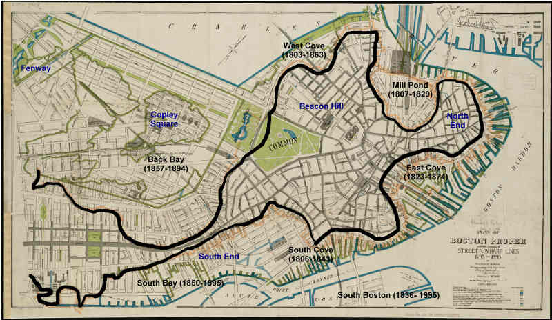 Guia para a geografia única de Boston e alteração da paisagem