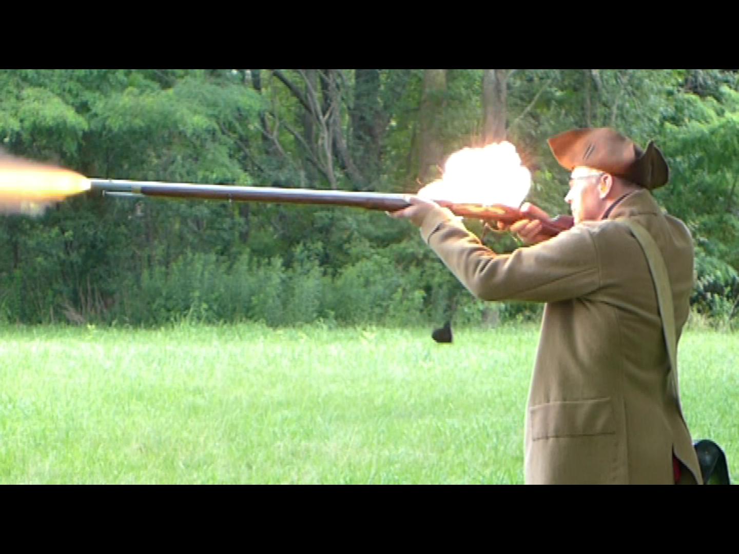 Muskete Firing Demo bei Minuteman National Historical Park